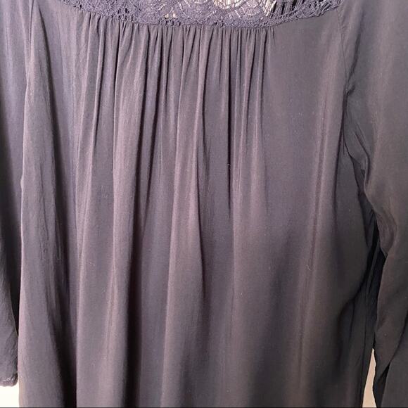 Pleioni Black Button Up Blouse Medium - Picture 5 of 10